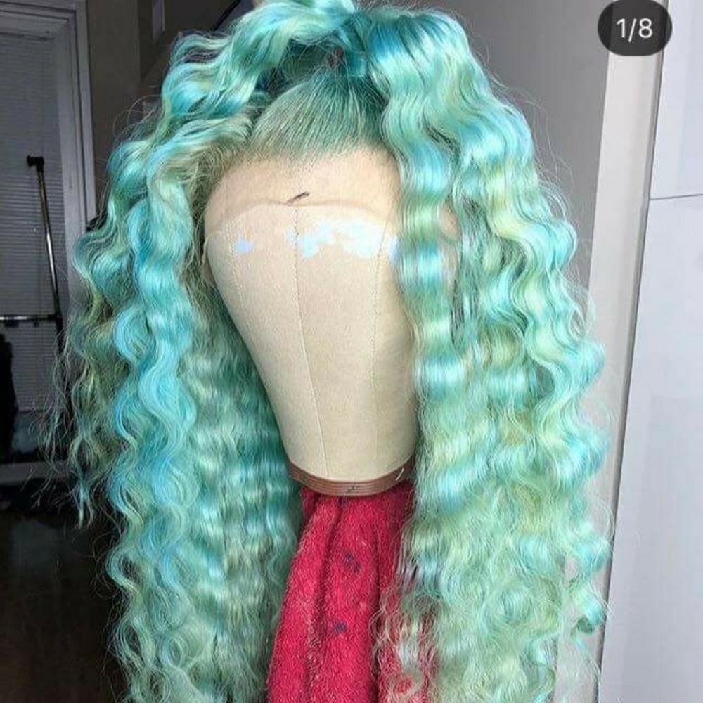 Summertime lace front curly lace front with a pony